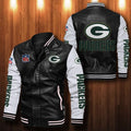Signature Series Leather Jacket — Plush Sherpa Lining Green Bay Packers HVKE1019