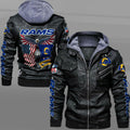 Los Angeles Rams HVKC7229 - Premium & Ultra-Thick Leather Jacket with Fleece Hood