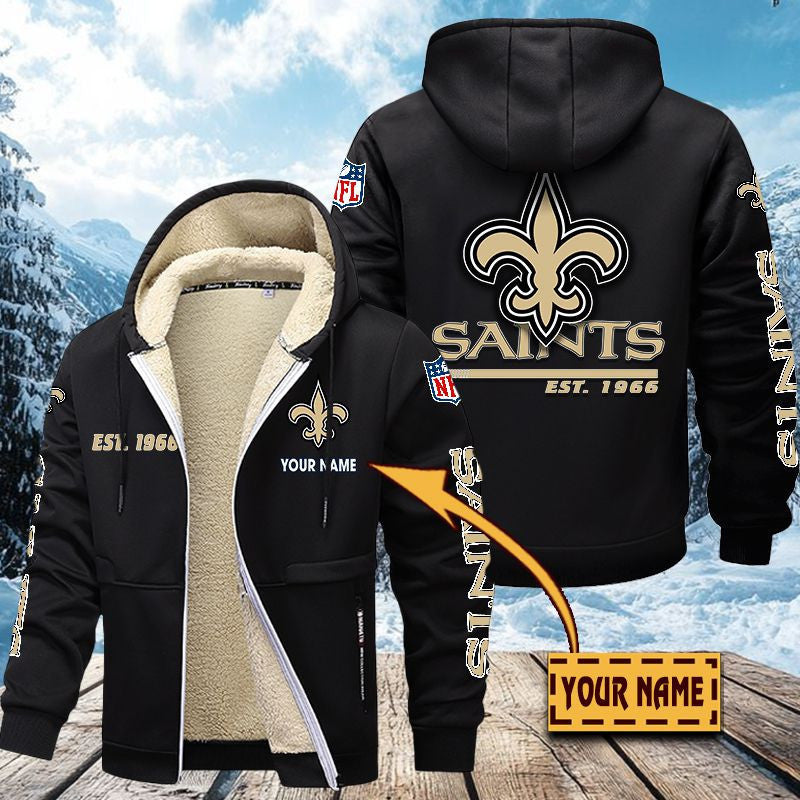 Premium Sherpa-Lined Winter Hoodie – Personalized Edition New Orleans Saints VITZC092