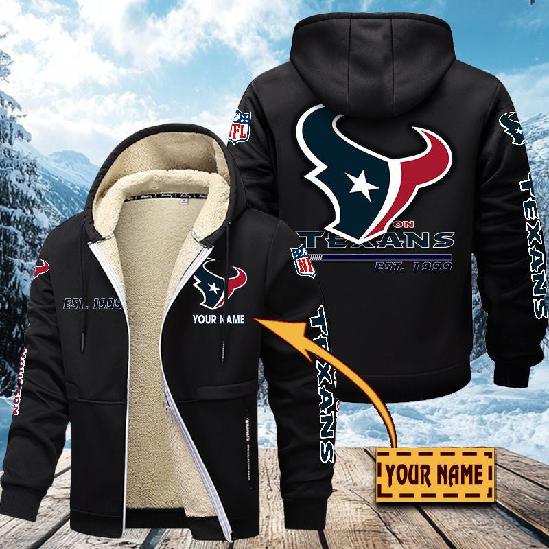 Premium Sherpa-Lined Winter Hoodie – Personalized Edition Houston Texans VITZC083