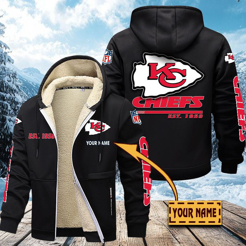 Premium Sherpa-Lined Winter Hoodie – Personalized Edition Kansas City Chiefs VITZC086