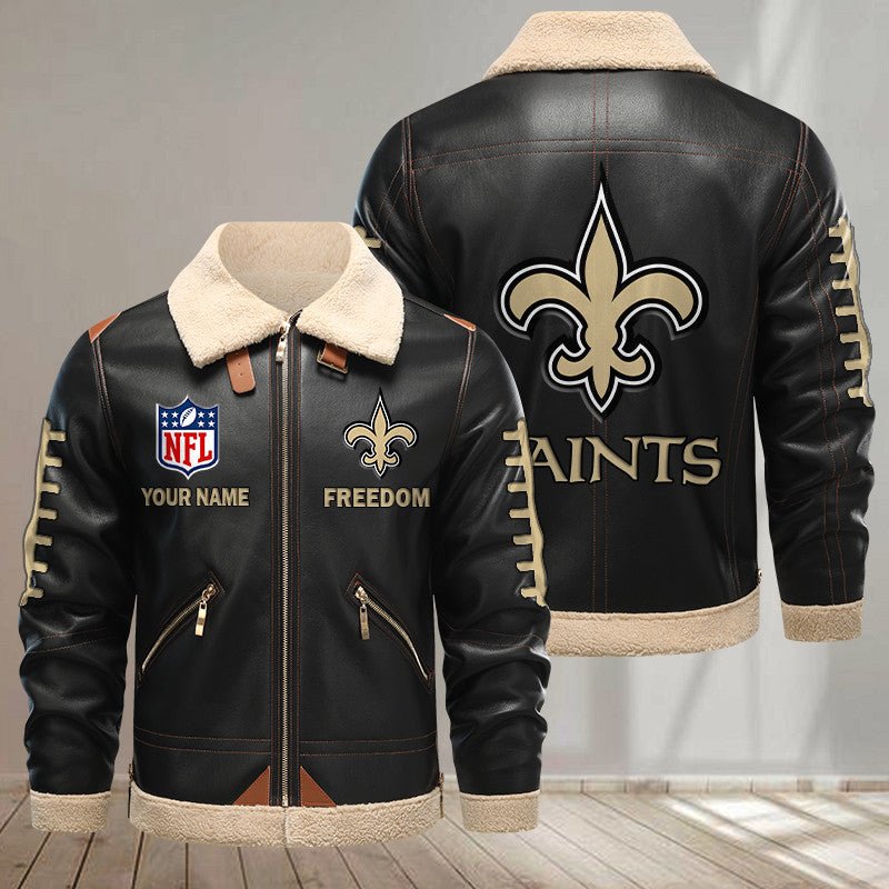 New Orleans Saints DMLK1150 Leather Jacket – Premium & Ultra-Thick Leather Jacket