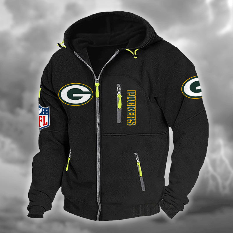 Green Bay Packers DMCD0663 Hooded Cardigan Jacket