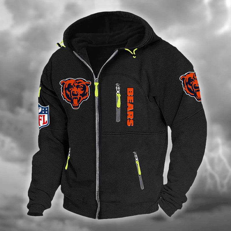 Chicago Bears DMCD0657 Hooded Cardigan Jacket