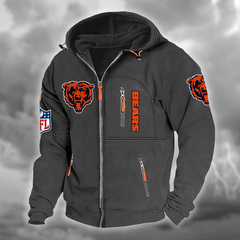 Chicago Bears DMCD0657 Hooded Cardigan Jacket