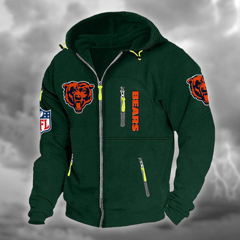 Chicago Bears DMCD0657 Hooded Cardigan Jacket