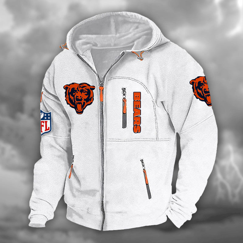 Chicago Bears DMCD0657 Hooded Cardigan Jacket
