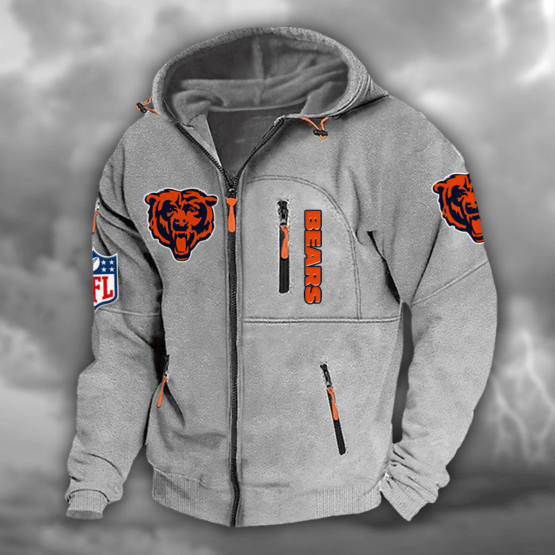 Chicago Bears DMCD0657 Hooded Cardigan Jacket