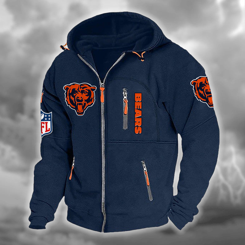 Chicago Bears DMCD0657 Hooded Cardigan Jacket
