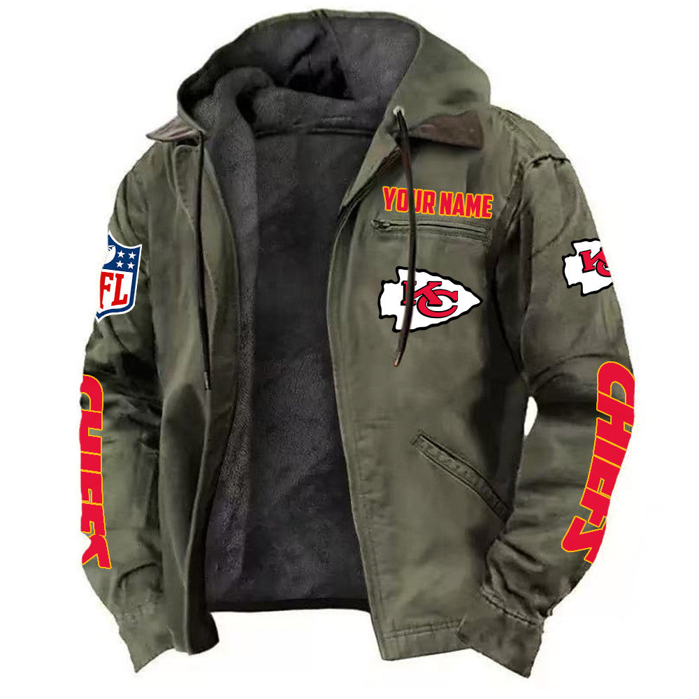 Kansas City Chiefs DMJK0016 Hooded Cardigan Jacket