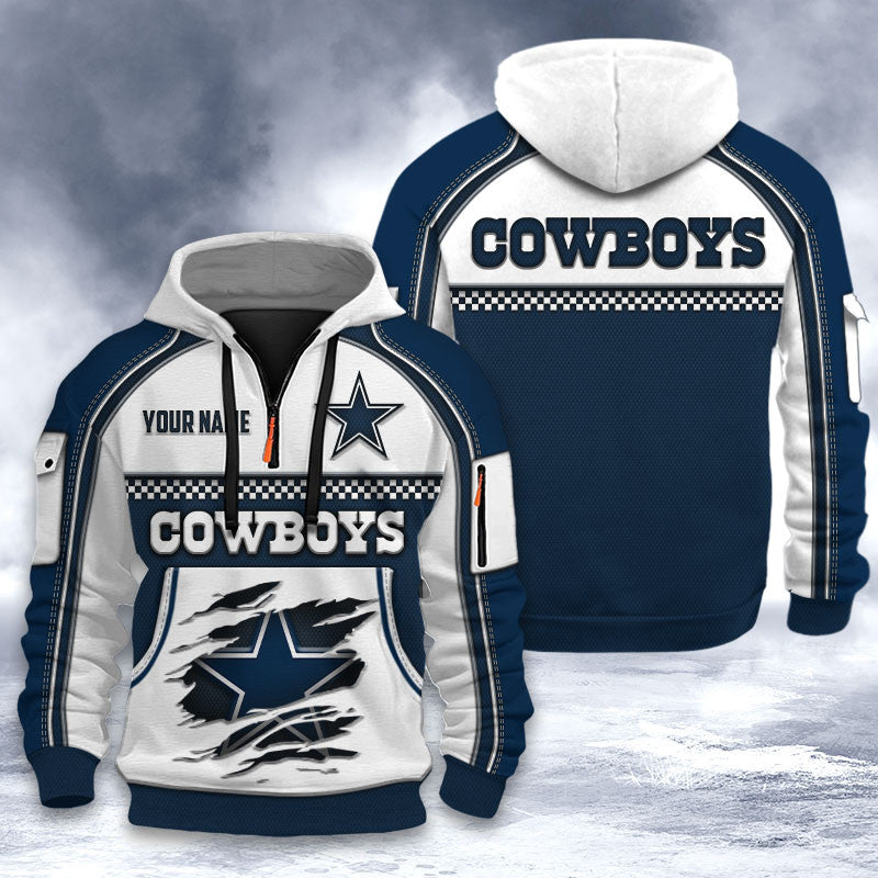 Dallas Cowboys DMHT2521 3D Half-zip Hoodie