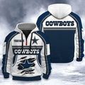 Dallas Cowboys DMHT2521 3D Half-zip Hoodie