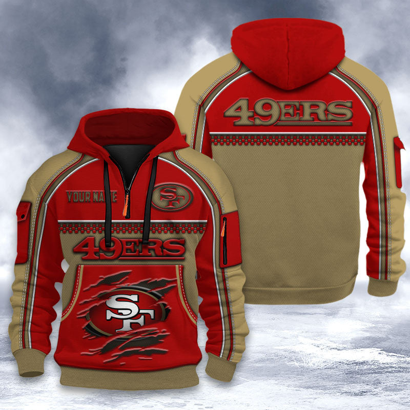 San Francisco 49ers DMHT2540 3D Half-zip Hoodie