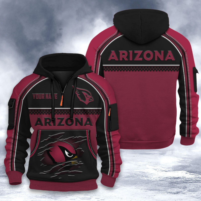 Arizona Cardinals DMHT2586 3D Half-zip Hoodie