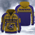 Baltimore Ravens DMHT2515 3D Half-zip Hoodie