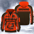 Cleveland Browns DMHT2520 3D Half-zip Hoodie