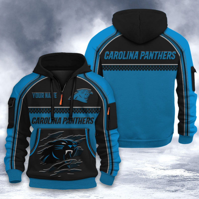 Carolina Panthers DMHT2517 3D Half-zip Hoodie