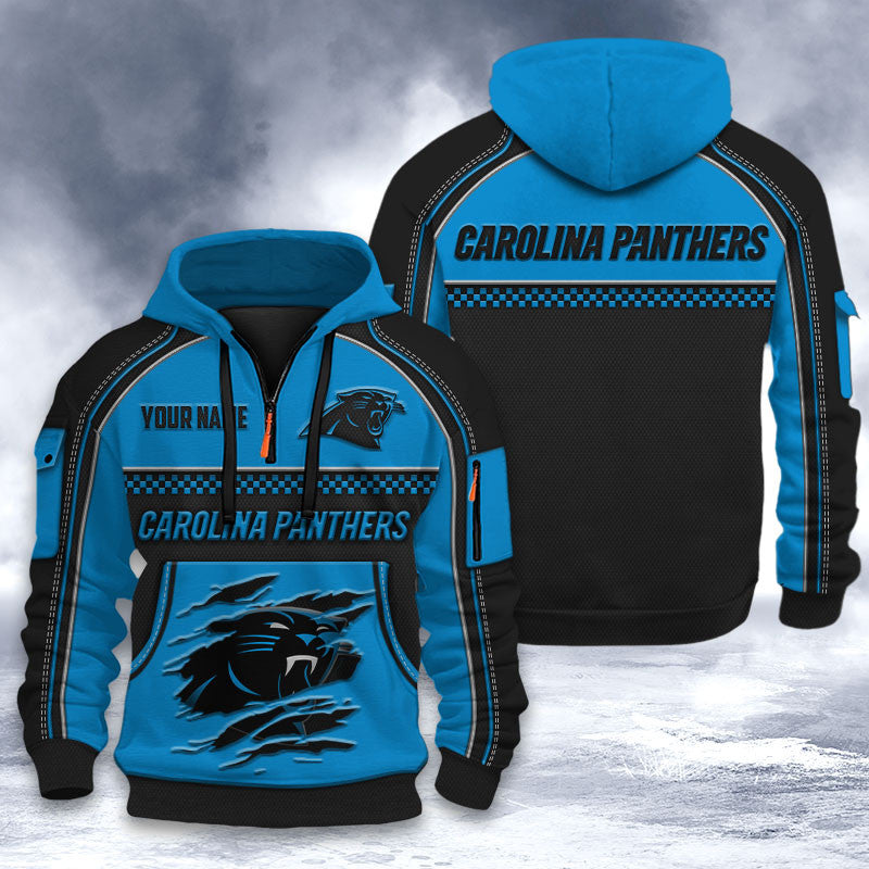 Carolina Panthers DMHT2517 3D Half-zip Hoodie