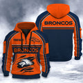 Denver Broncos DMHT2522 3D Half-zip Hoodie