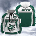 New York Jets DMHT2537 3D Half-zip Hoodie