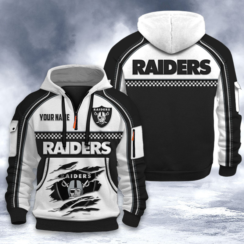 Las Vegas Raiders DMHT2529 3D Half-zip Hoodie