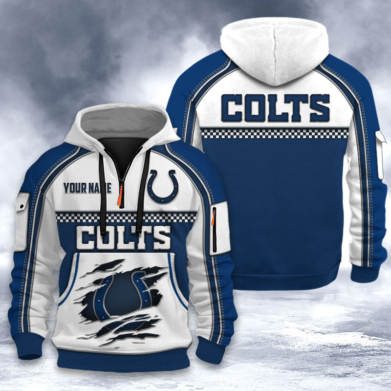 Indianapolis Colts DMHT2526 3D Half-zip Hoodie