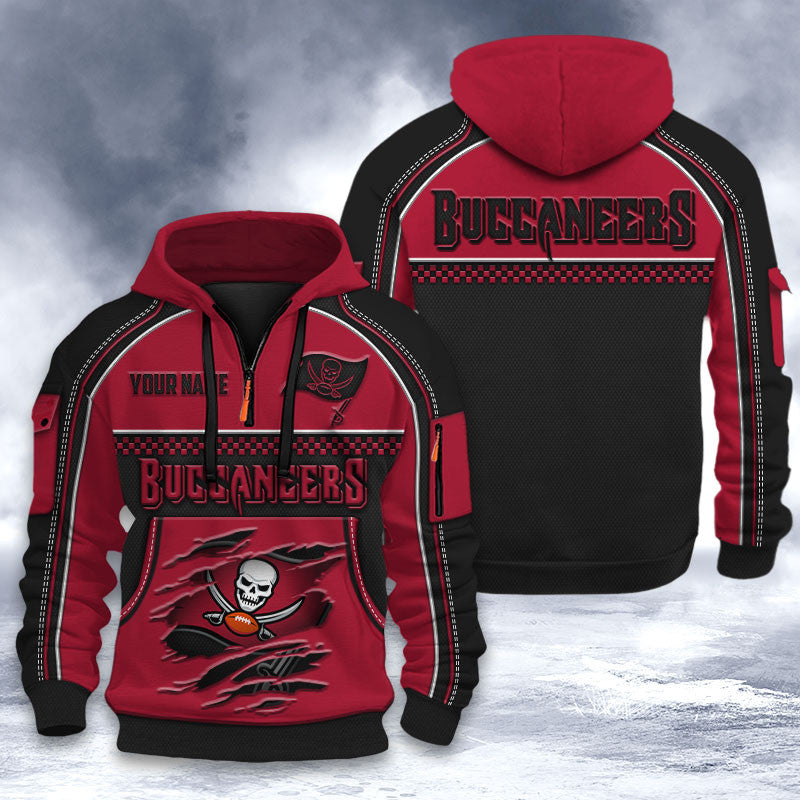Tampa Bay Buccaneers DMHT2542 3D Half-zip Hoodie