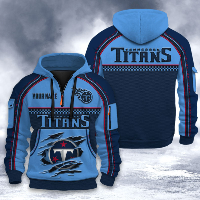 Tennessee Titans DMHT2543 3D Half-zip Hoodie
