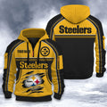 Pittsburgh Steelers DMHT2539 3D Half-zip Hoodie