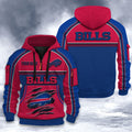 Buffalo Bills DMHT2516 3D Half-zip Hoodie