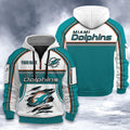 Miami Dolphins DMHT2532 3D Half-zip Hoodie