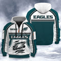 Philadelphia Eagles DMHT2538 3D Half-zip Hoodie
