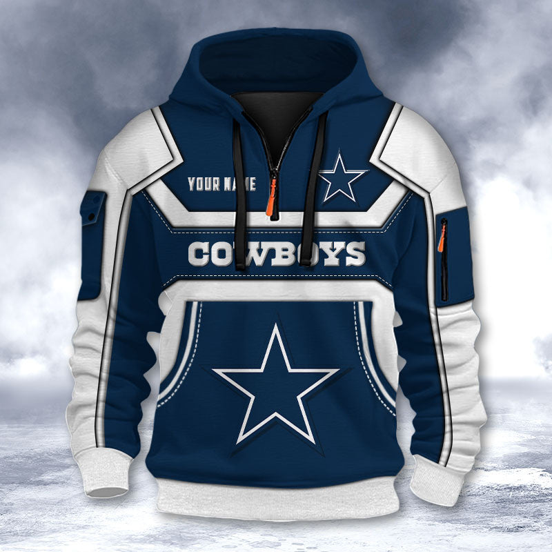 Dallas Cowboys DMHT2628 3D Half-zip Hoodie