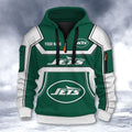 New York Jets DMHT2644 3D Half-zip Hoodie