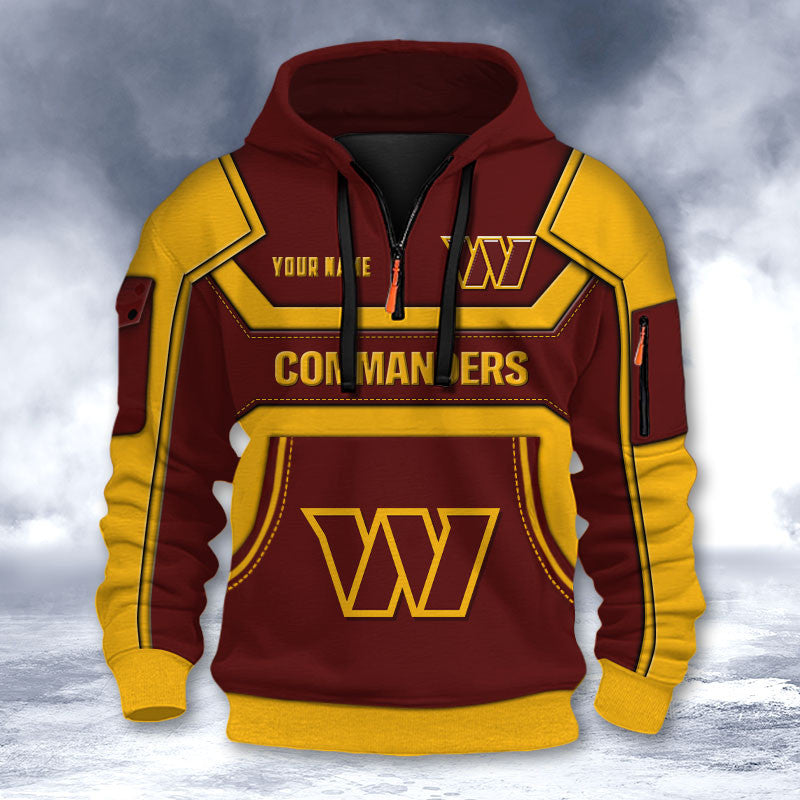 Washington Commanders DMHT2651 3D Half-zip Hoodie
