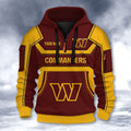 Washington Commanders DMHT2651 3D Half-zip Hoodie