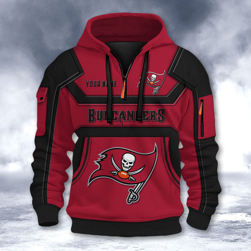Tampa Bay Buccaneers DMHT2649 3D Half-zip Hoodie