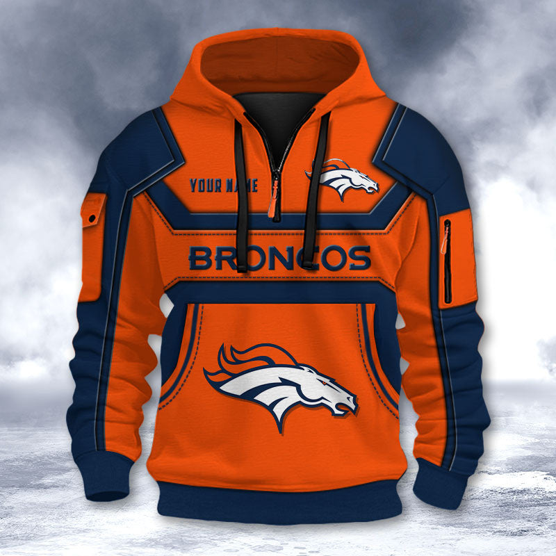 Denver Broncos DMHT2629 3D Half-zip Hoodie