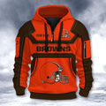 Cleveland Browns DMHT2627 3D Half-zip Hoodie