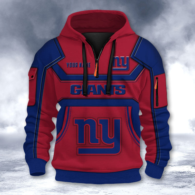 New York Giants DMHT2643 3D Half-zip Hoodie
