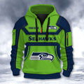Seattle Seahawks DMHT2648 3D Half-zip Hoodie