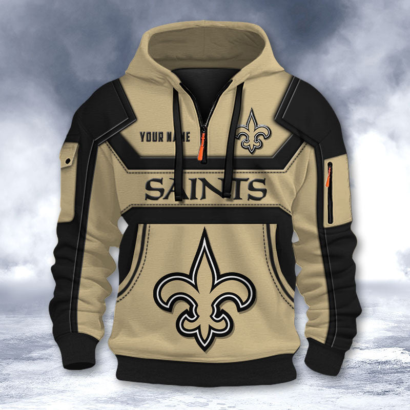 New Orleans Saints DMHT2642 3D Half-zip Hoodie