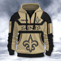 New Orleans Saints DMHT2642 3D Half-zip Hoodie