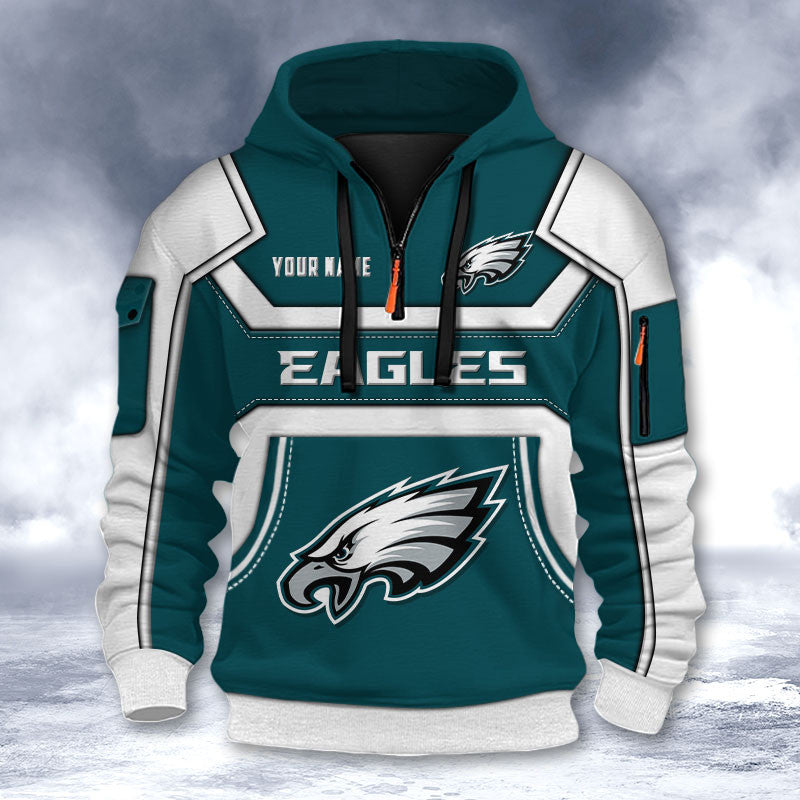 Philadelphia Eagles DMHT2645 3D Half-zip Hoodie