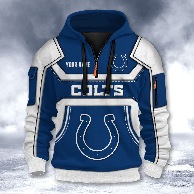 Indianapolis Colts DMHT2633 3D Half-zip Hoodie