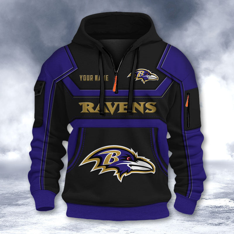 Baltimore Ravens DMHT2622 3D Half-zip Hoodie