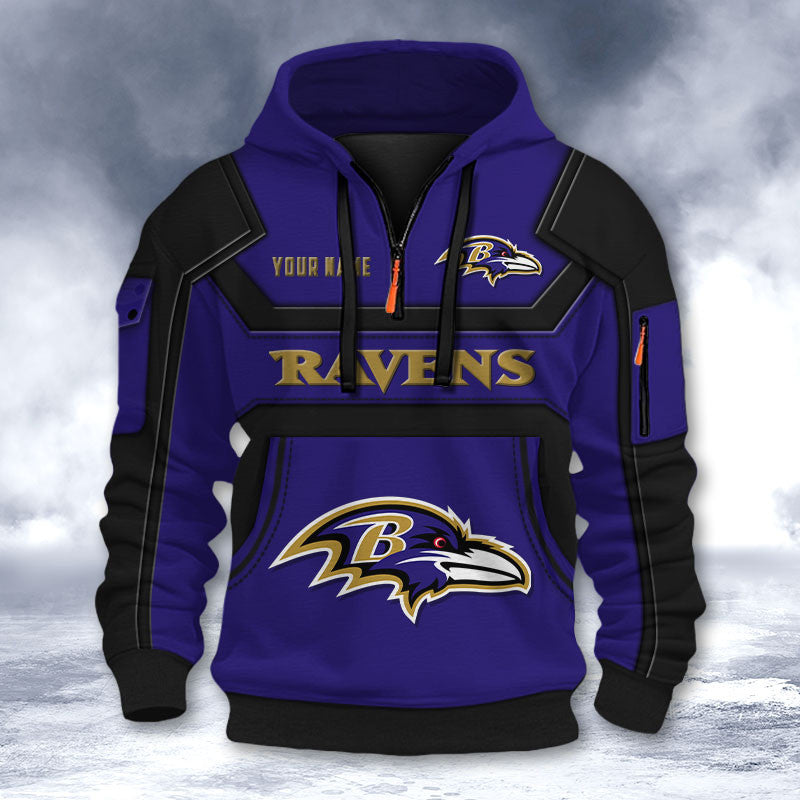 Baltimore Ravens DMHT2622 3D Half-zip Hoodie