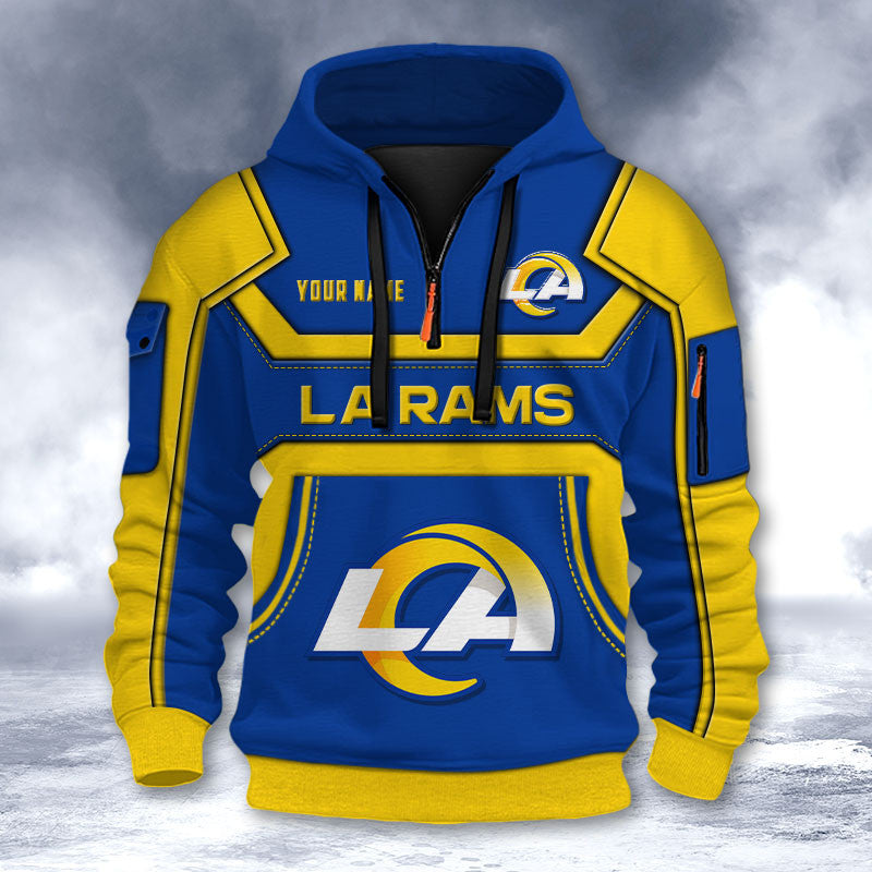Los Angeles Rams DMHT2638 3D Half-zip Hoodie