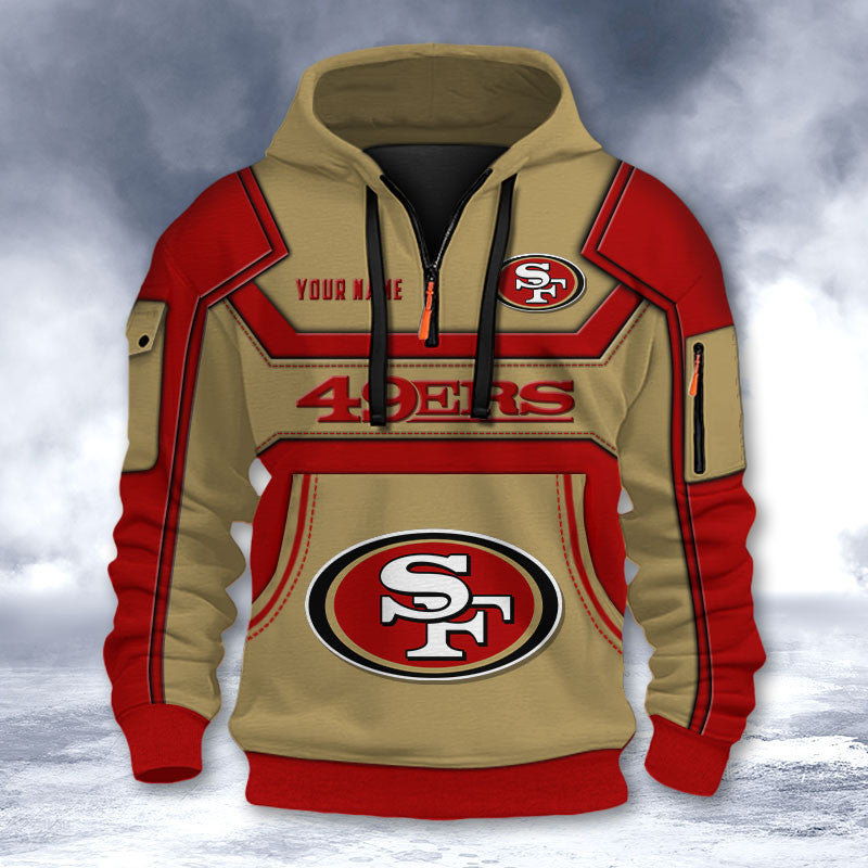 San Francisco 49ers DMHT2647 3D Half-zip Hoodie