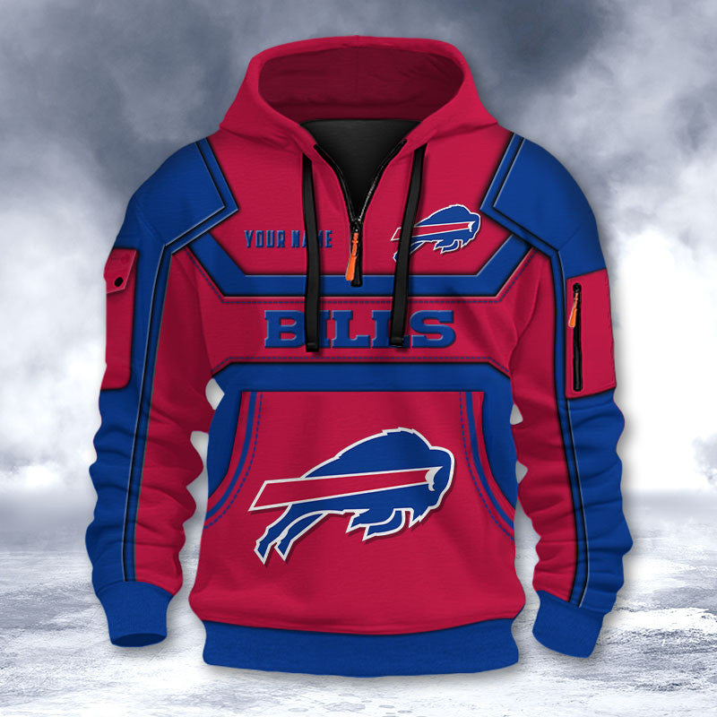 Buffalo Bills DMHT2623 3D Half-zip Hoodie